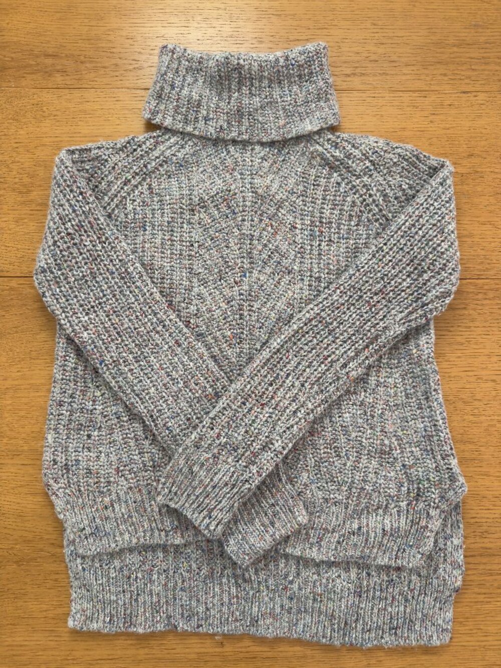 Madewell Colorfleck Ribbed Turtleneck Silk Wool Blend Sweater XXS